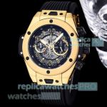 High Replica Hublot Big Bang Unico Chrono Watches Quick-release Strap Gold Case 45mm